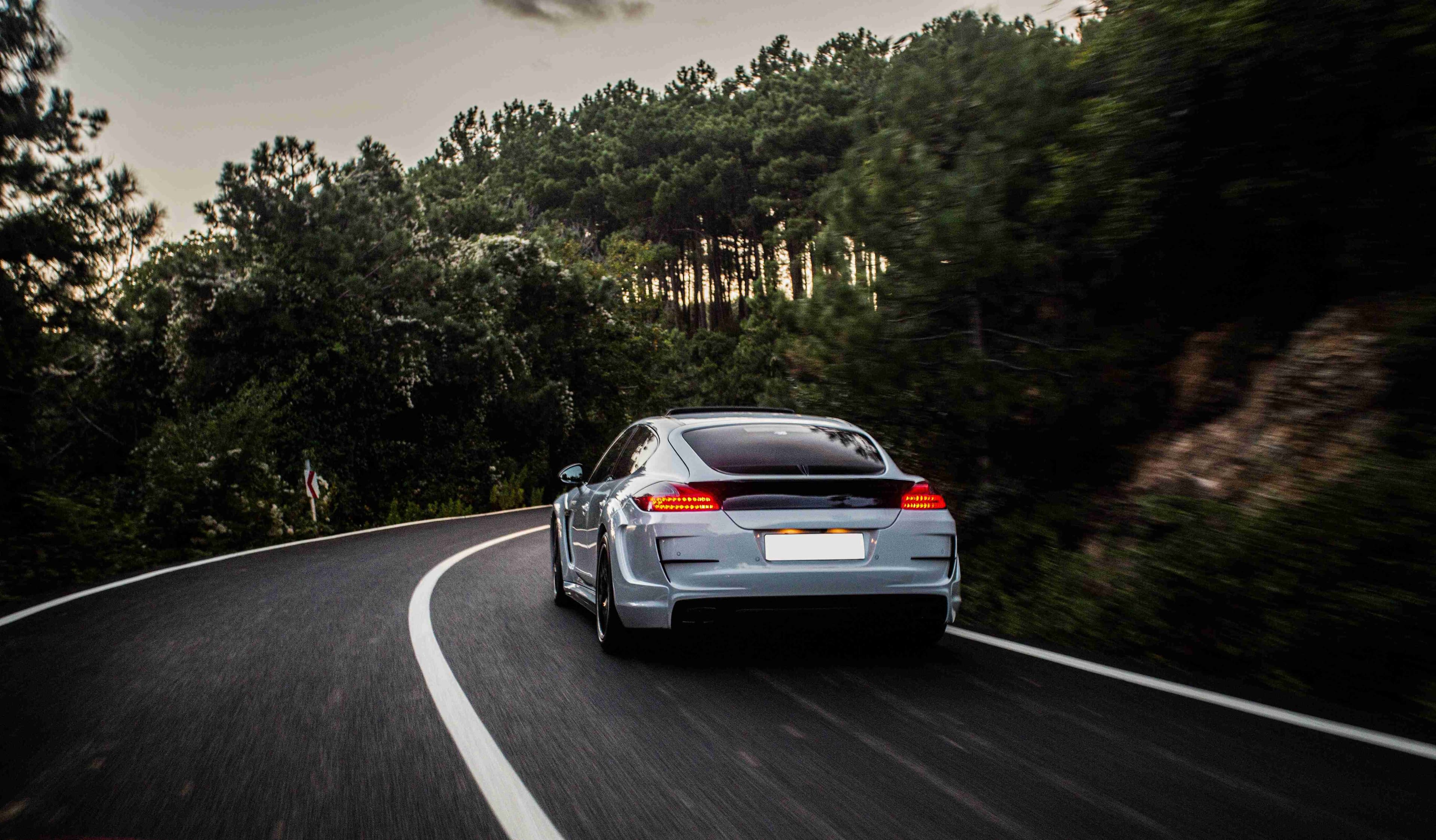 Luxury car in mountains